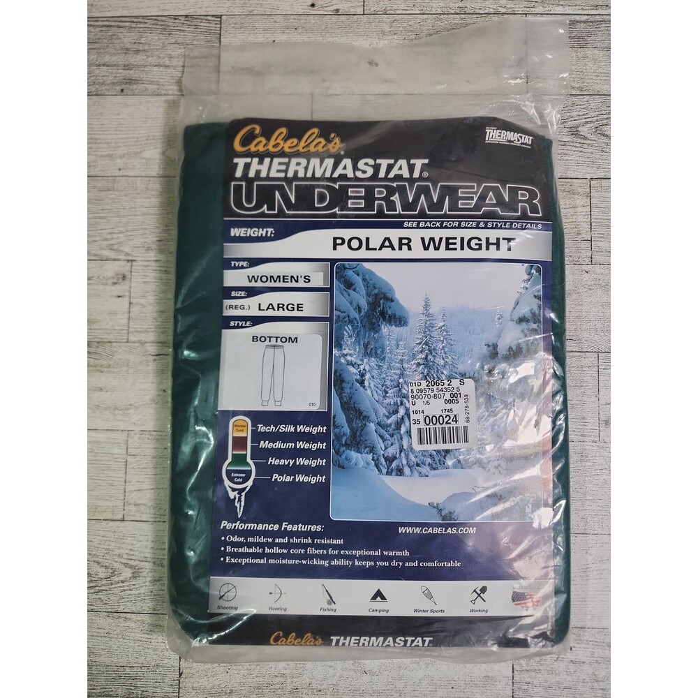 NEW Cabela's Thermastat Series Underwear Women's Large Bottoms VINTAGE HUNTING
